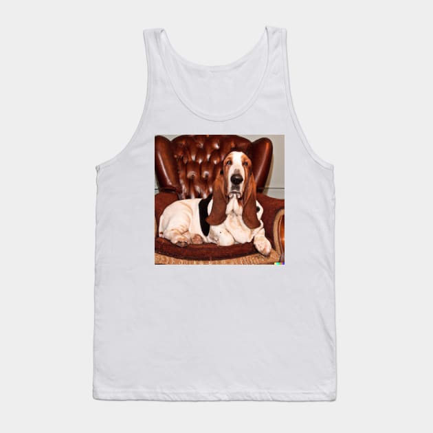 Lazy day Basset Hound Tank Top by GhostlierNation